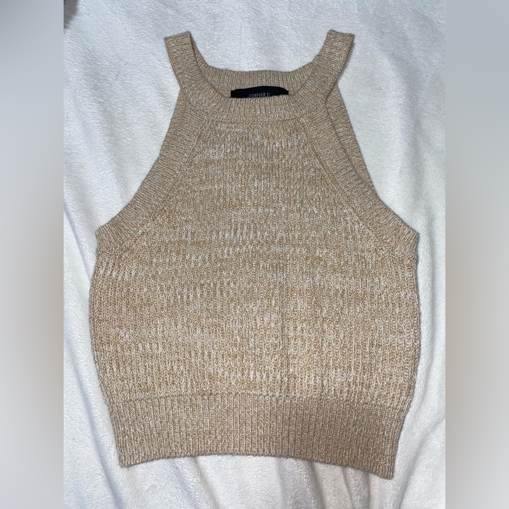 Forever 21 tan knit crop top